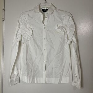 Simone Rocha White long sleeve button down collar blouse size US 2 UK6